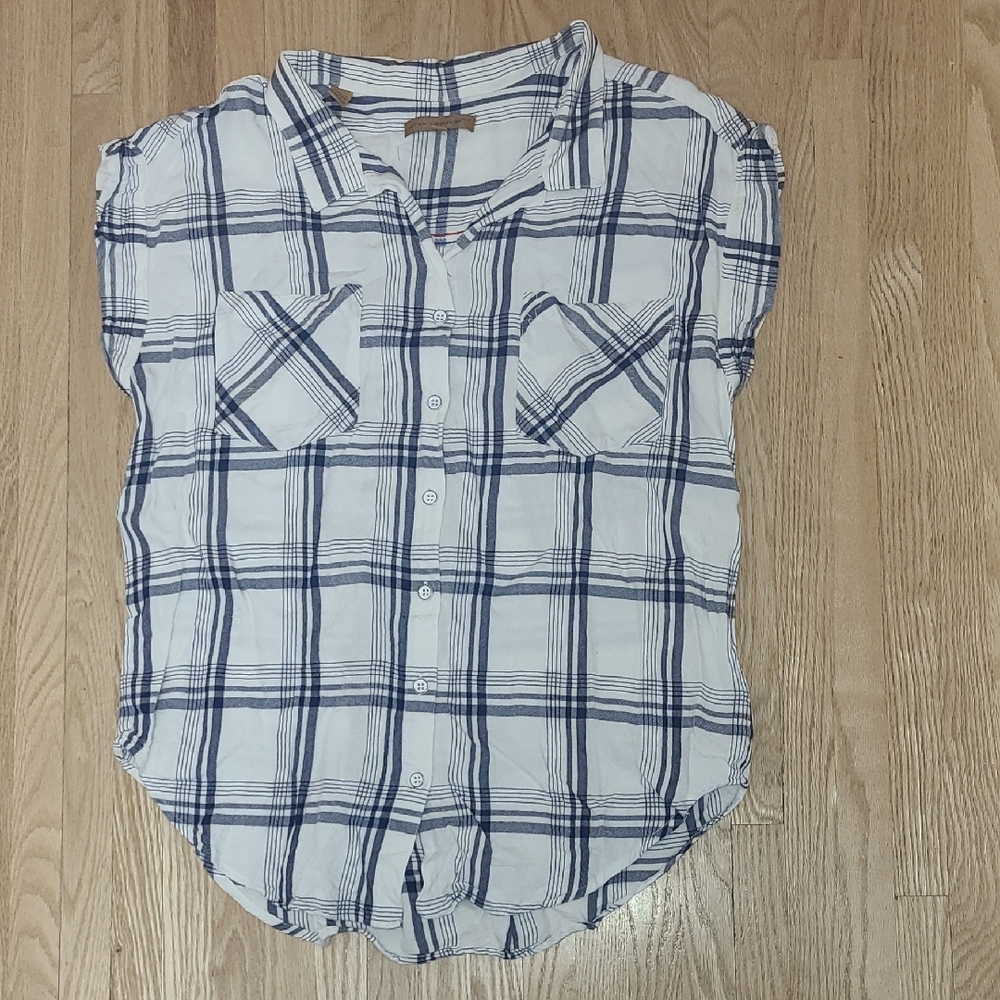 Jachs Blue and White Plaid Shirt